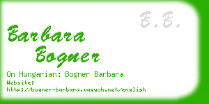 barbara bogner business card